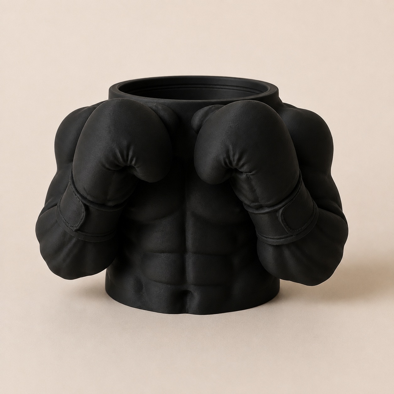 Porta-Canetas Busto de Boxeador Criandê Preto