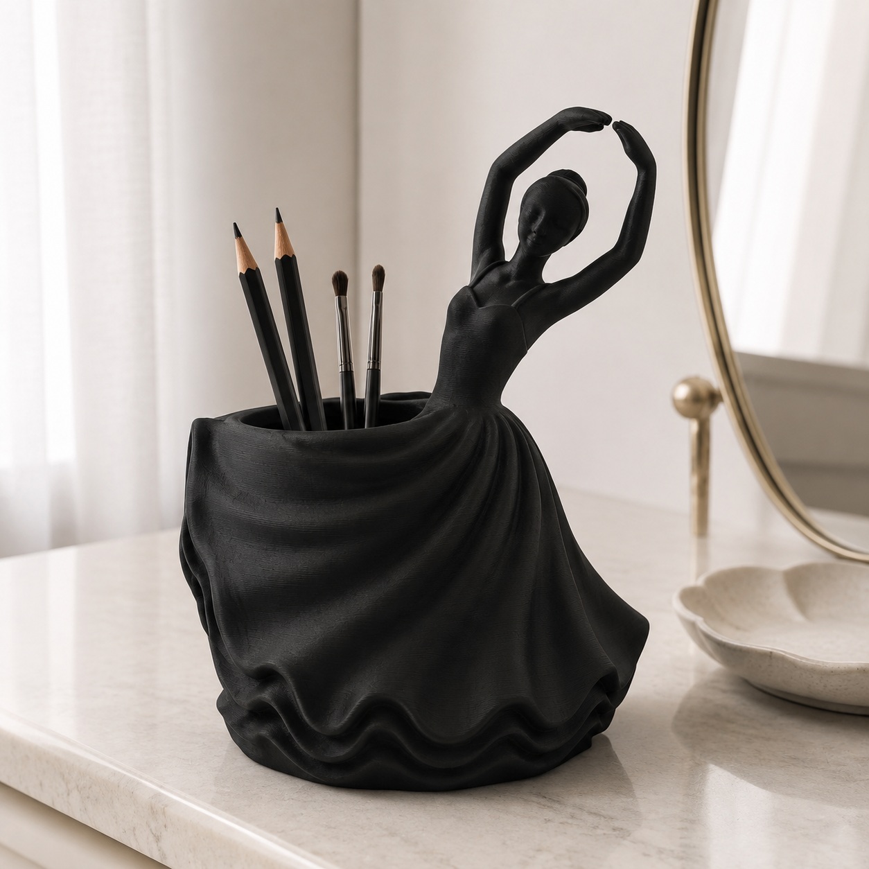 Porta-Canetas Bailarina Clássica Criandê Preto