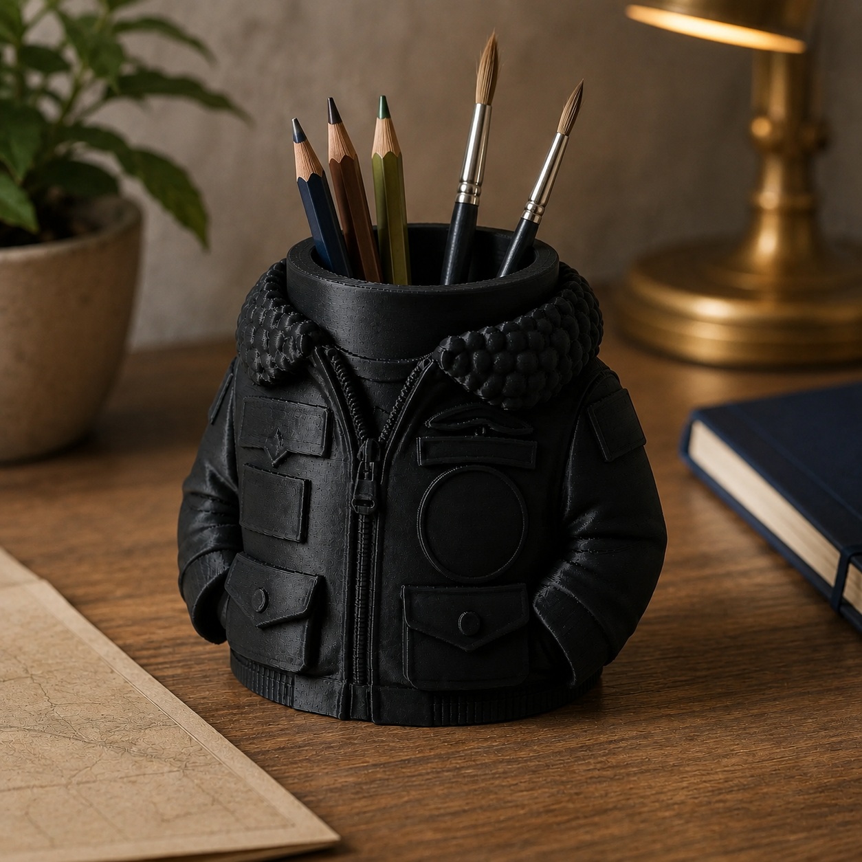 Porta-Canetas Jaqueta de Aviador Criandê Preto