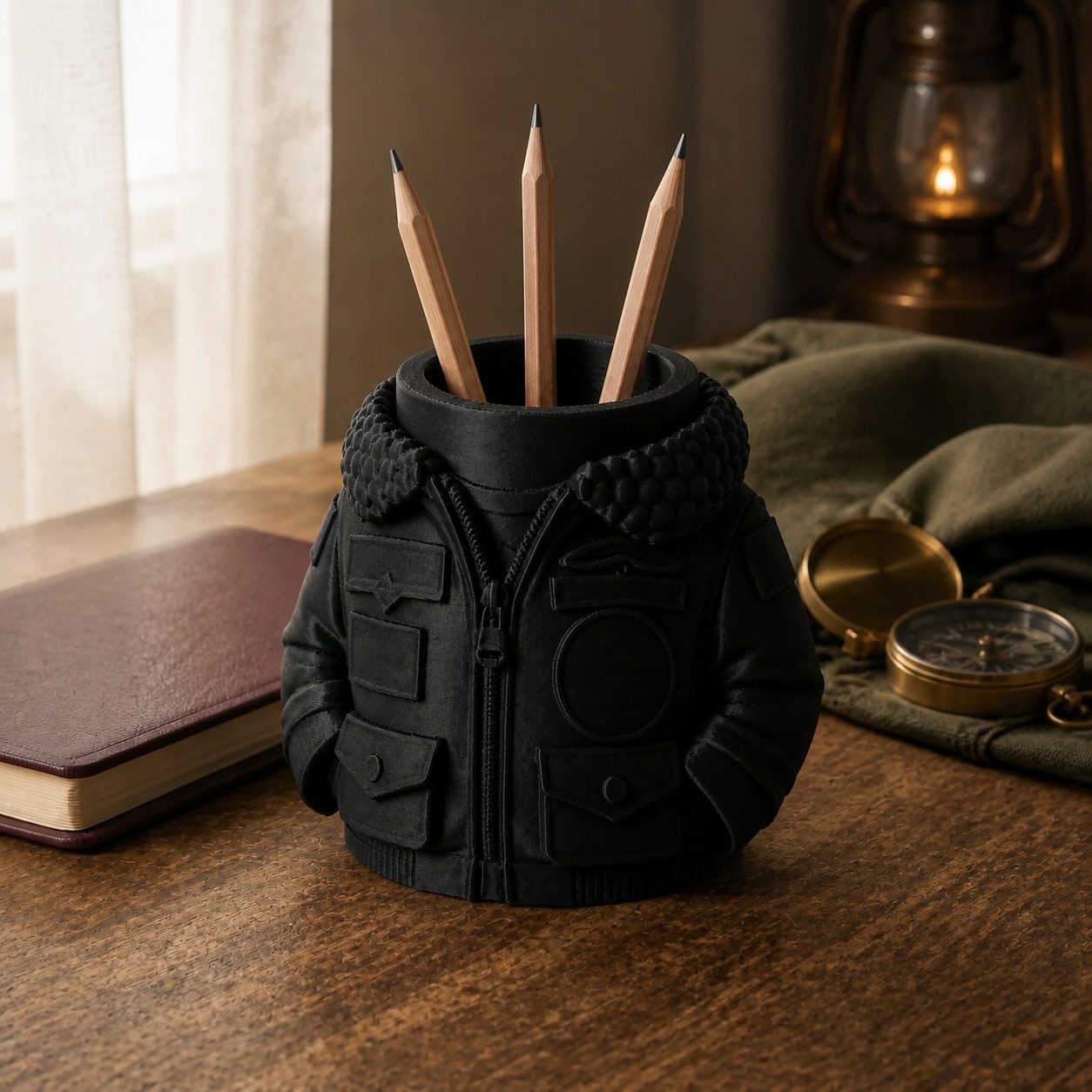 Porta-Canetas Jaqueta de Aviador Criandê Preto