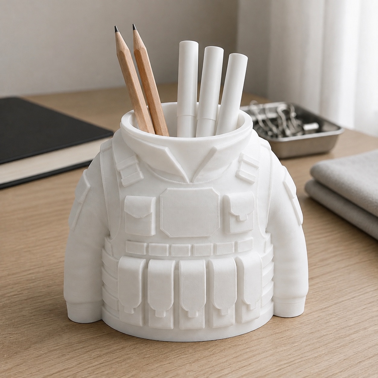Porta-Canetas Colete Tático Militar Criandê Branco