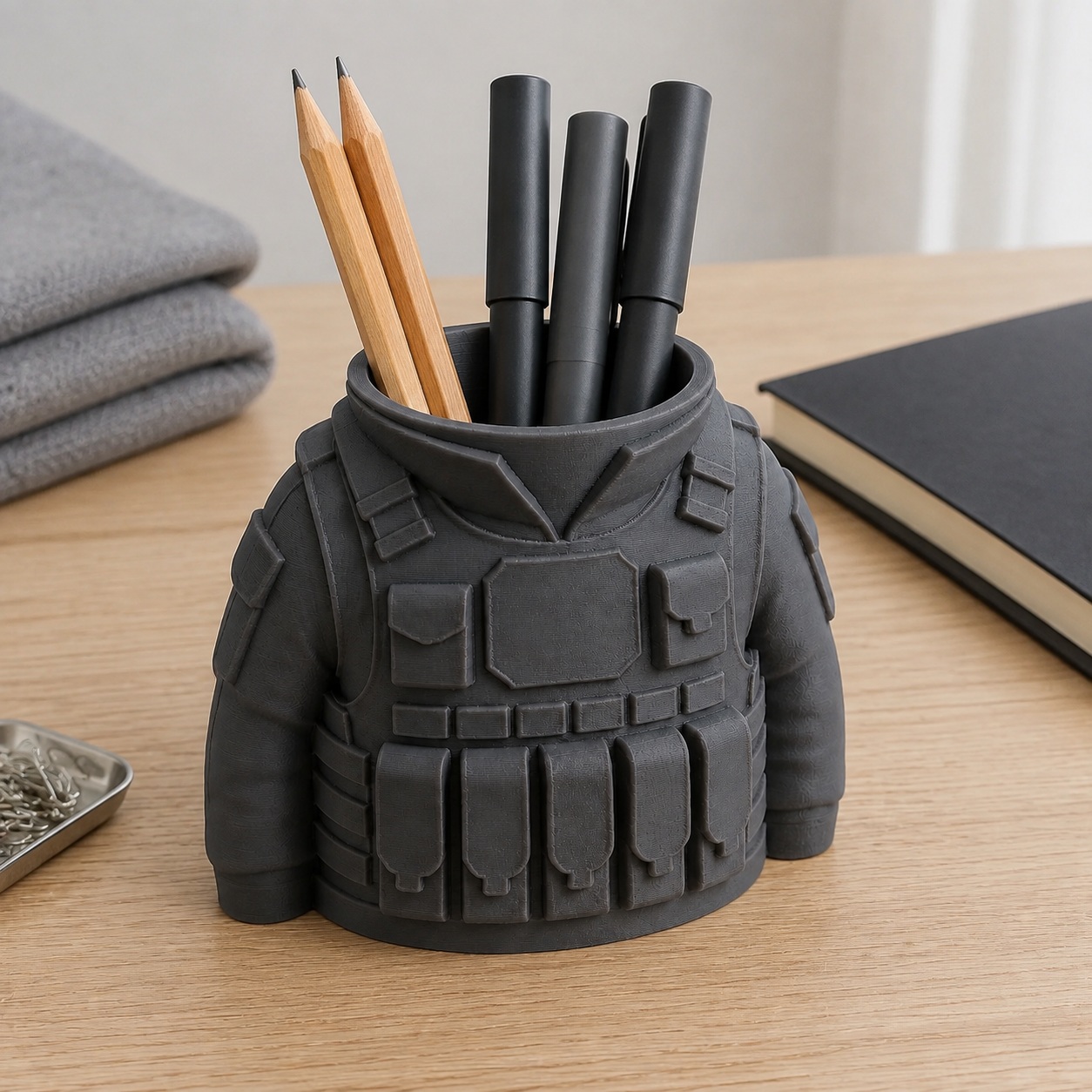 Porta-Canetas Colete Tático Militar Criandê Cinza