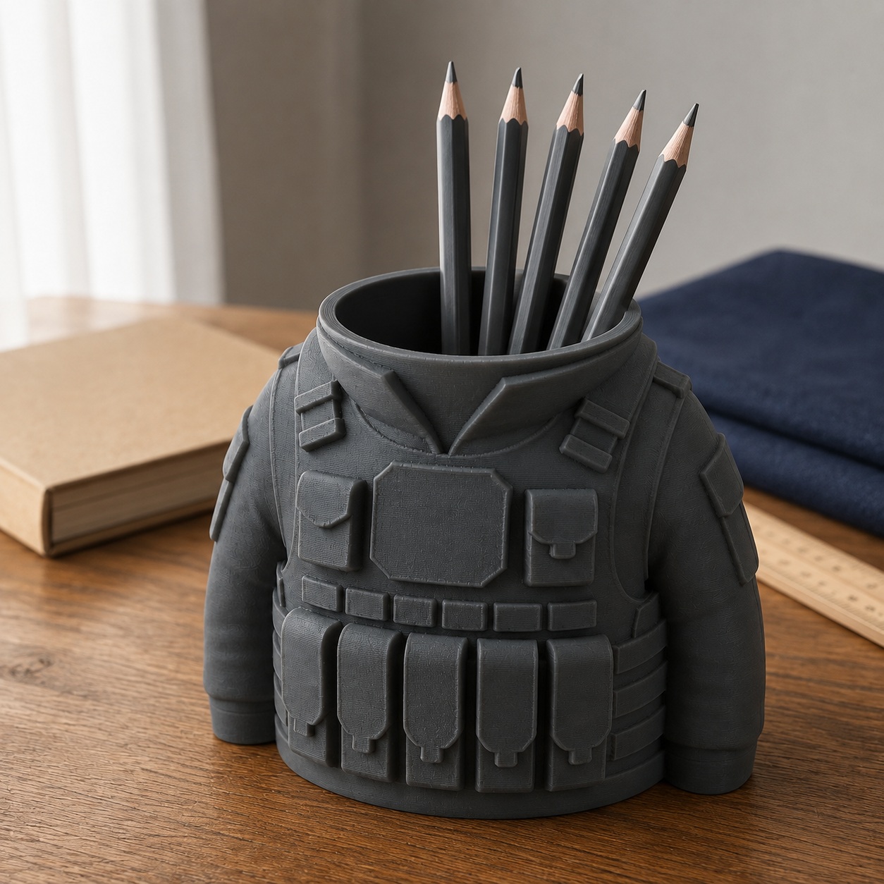 Porta-Canetas Colete Tático Militar Criandê Cinza