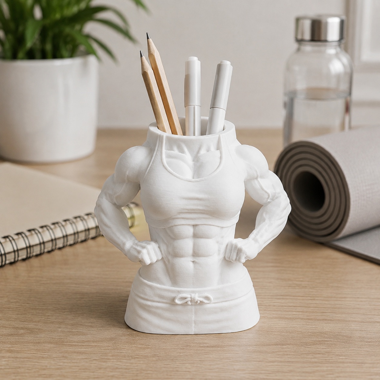 Porta-Canetas Corpo Fitness Feminino Criandê Branco