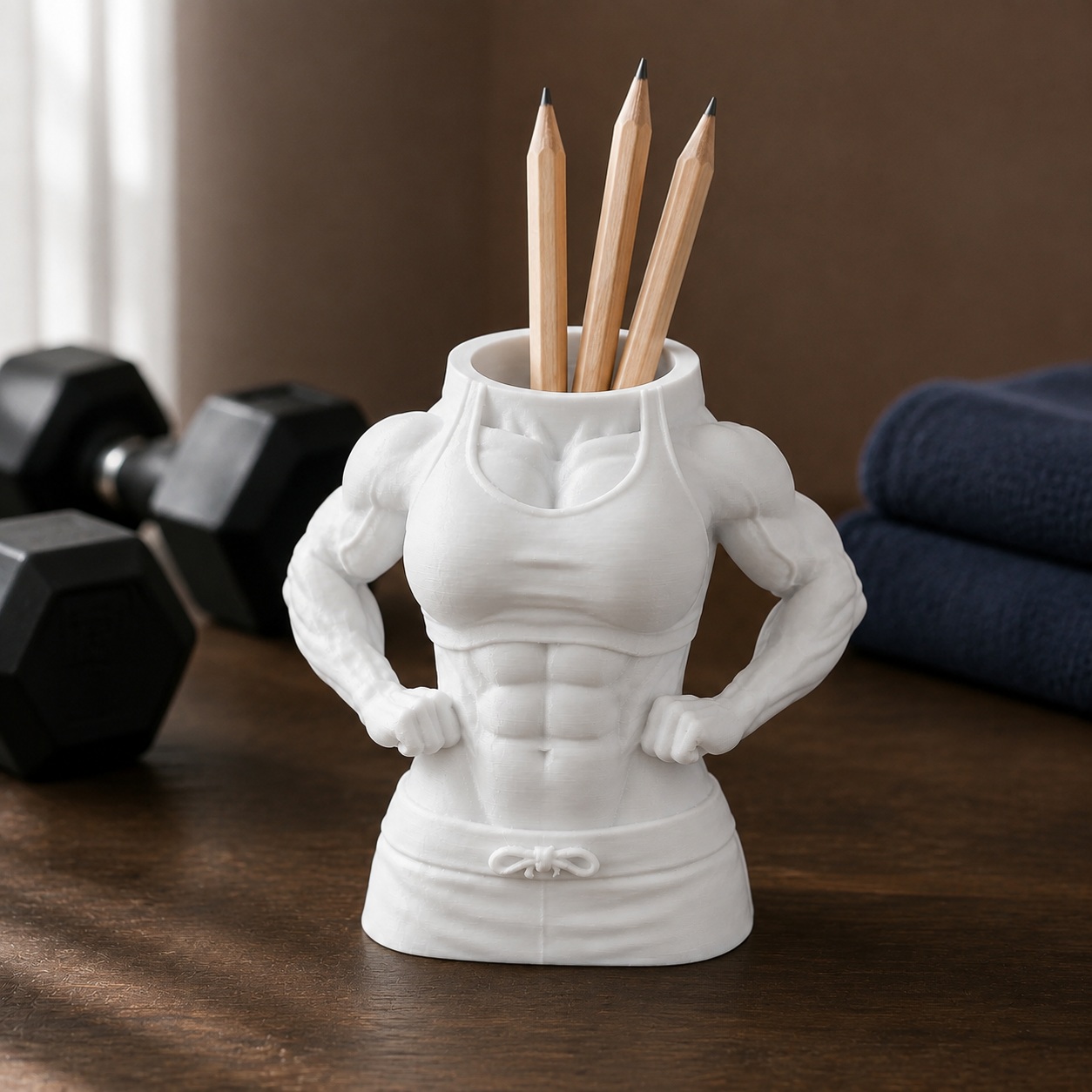 Porta-Canetas Corpo Fitness Feminino Criandê Branco