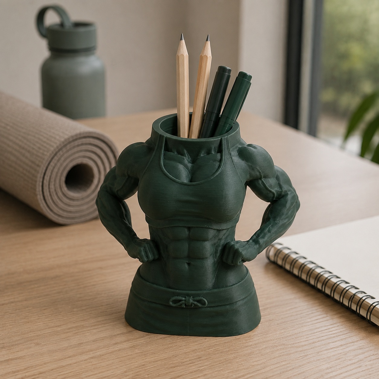 Porta-Canetas Corpo Fitness Feminino Criandê Verde
