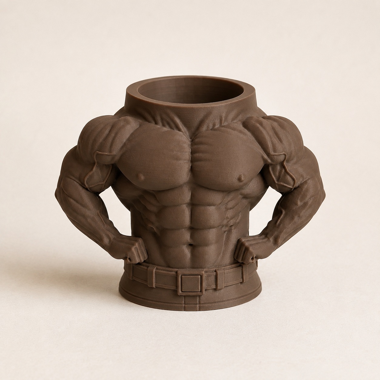 Porta-Canetas Torso de Fisiculturista Criandê Wood