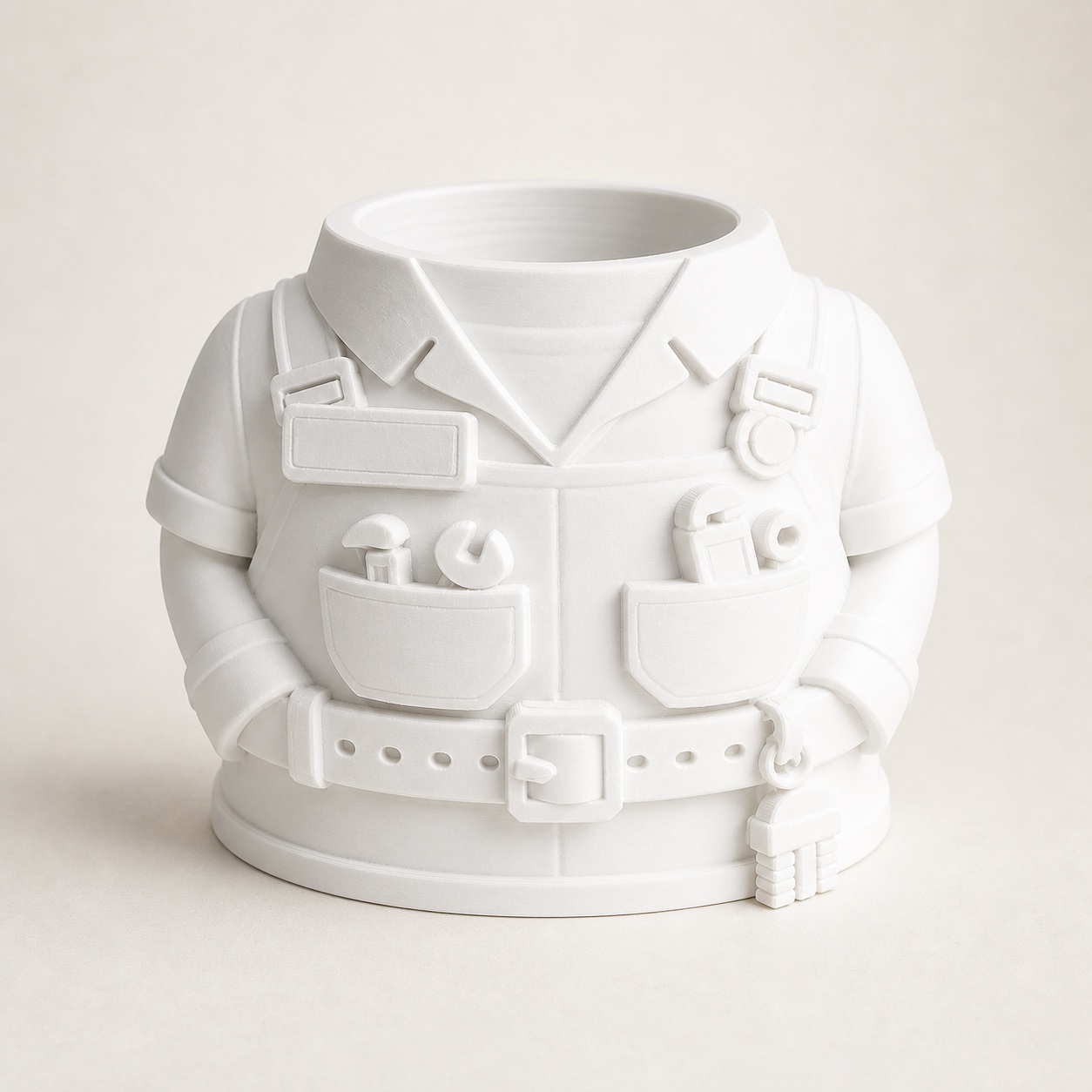 Porta-Canetas Uniforme de Encanador Criandê Branco