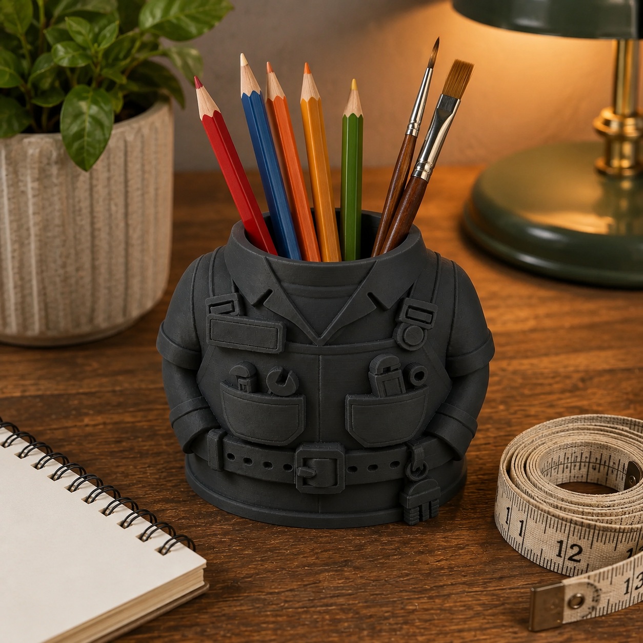 Porta-Canetas Uniforme de Encanador Criandê Preto