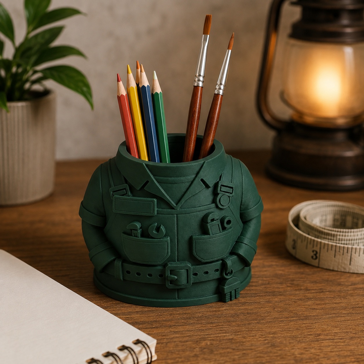 Porta-Canetas Uniforme de Encanador Criandê Verde