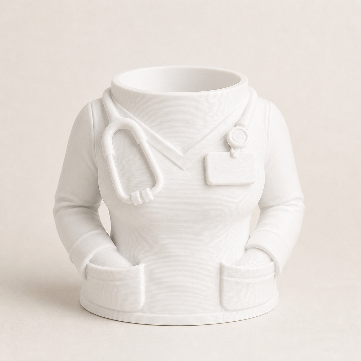 Porta-Canetas Jaleco de Médico Criandê Branco