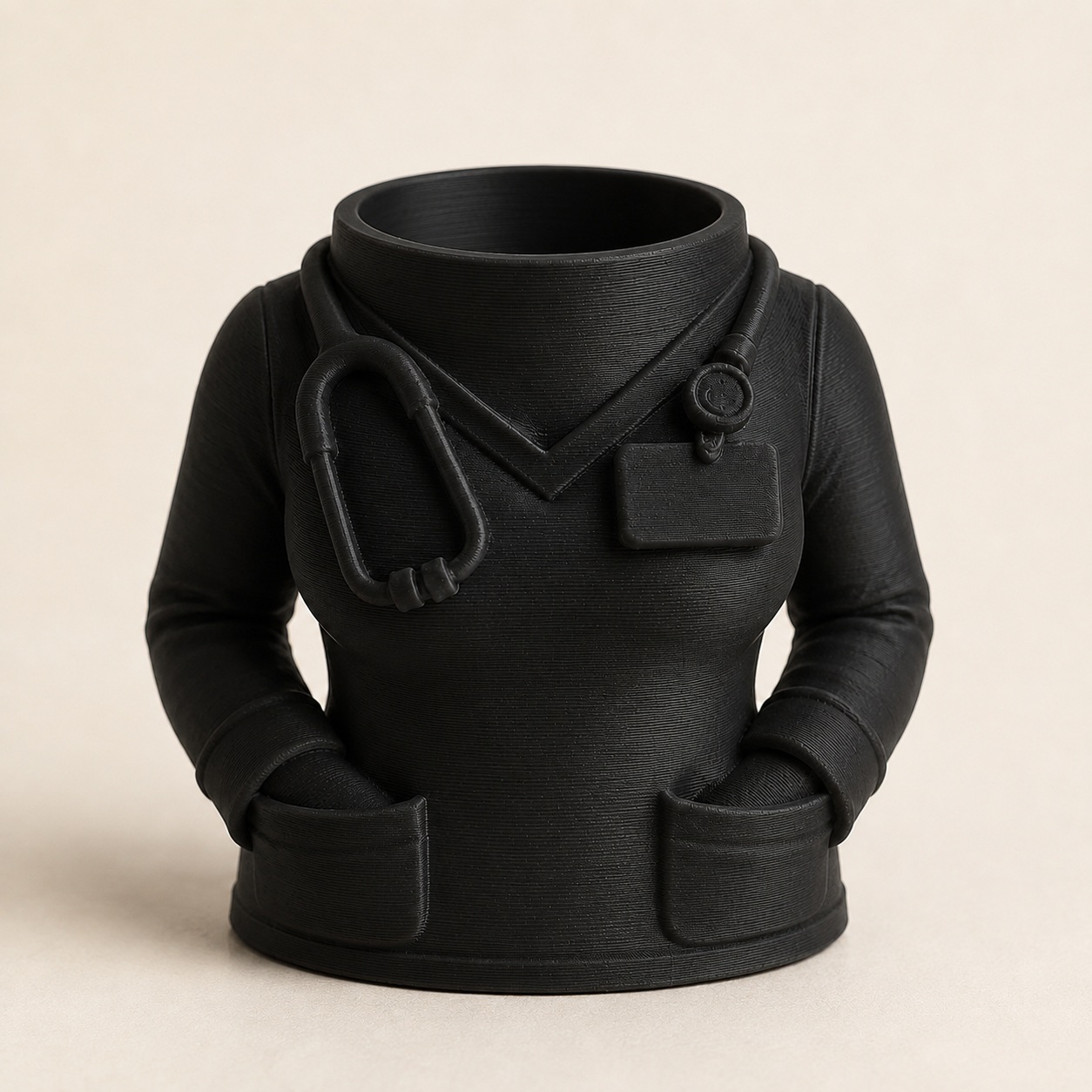 Porta-Canetas Jaleco de Médico Criandê Preto