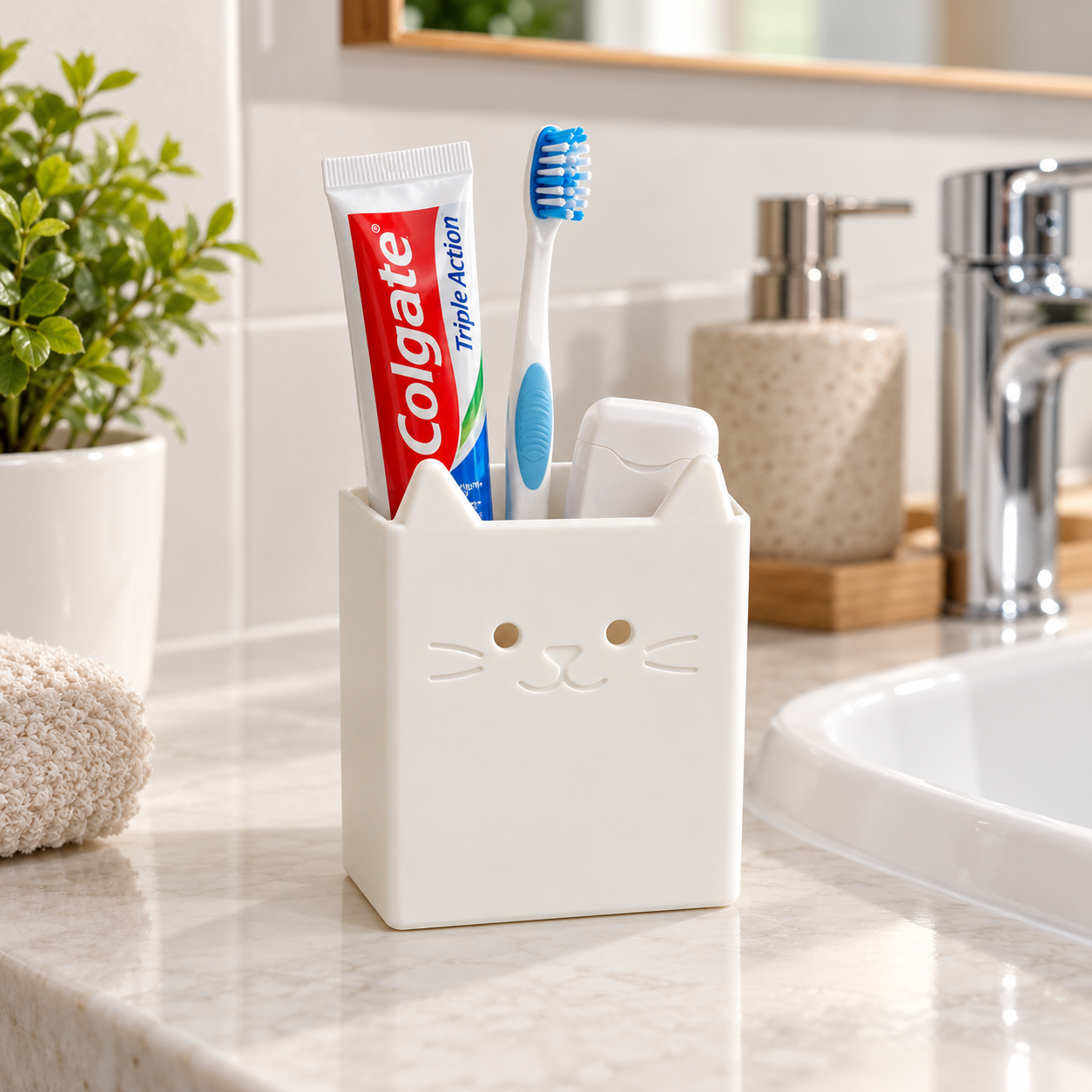 Porta-Objetos Multiuso Gatinho Organizador Decorativo Criandê