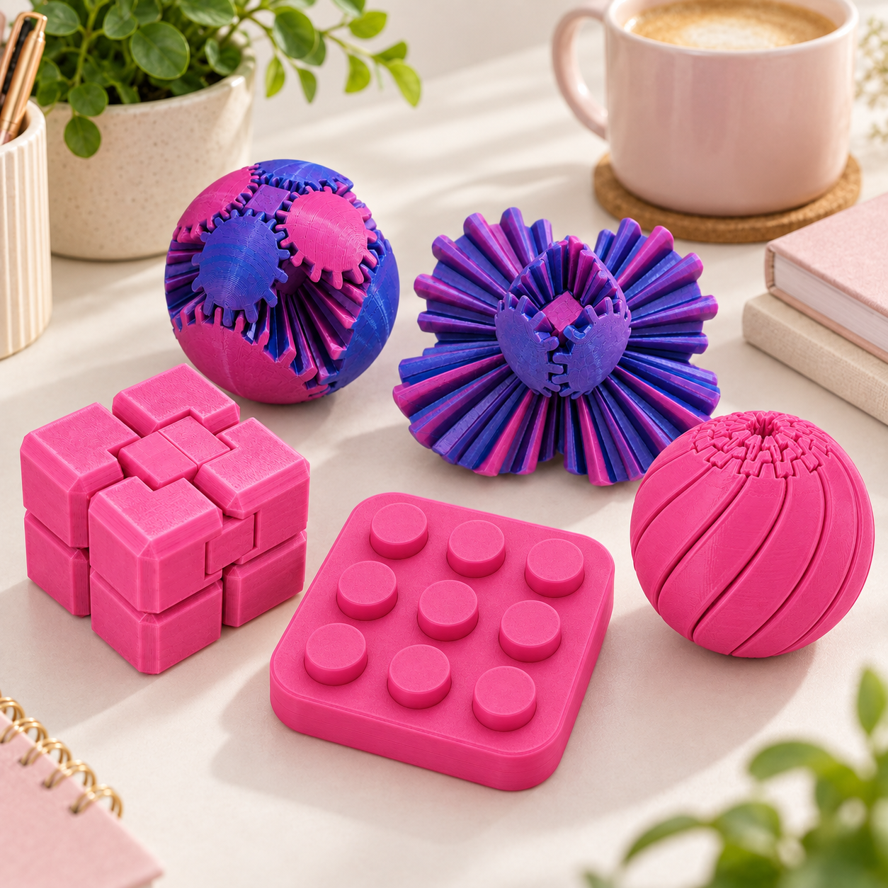 Kit Sensorial Antiestresse Criandê com 4 Fidget Toys | Kit Zen