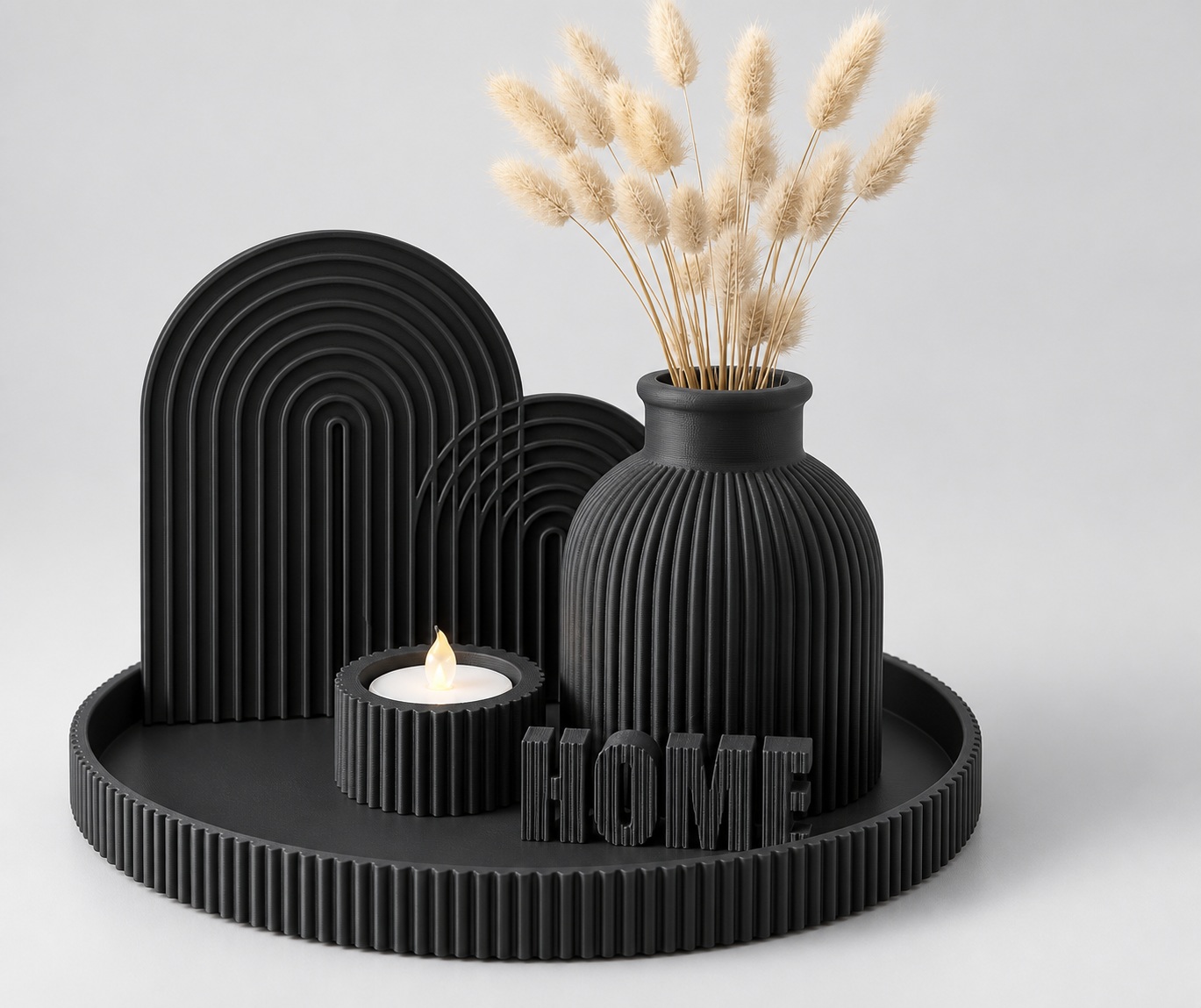 Kit decorativo Home Completo Criandê Preto 5 pcs