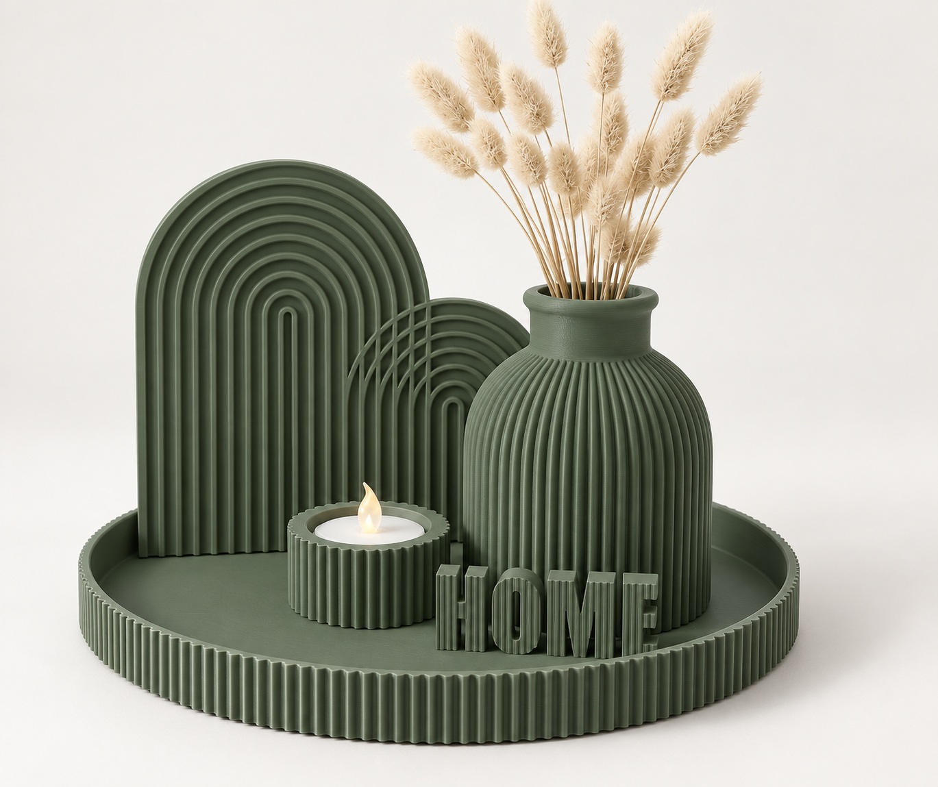 Kit decorativo Home Completo Criandê Verde 5 pcs