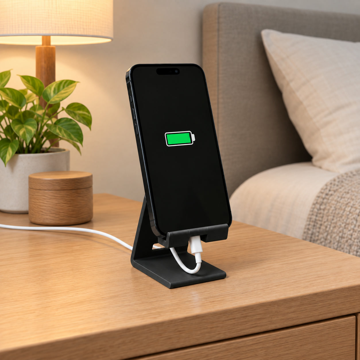 Suporte para Celular com Passagem para Cabo Criandê Preto