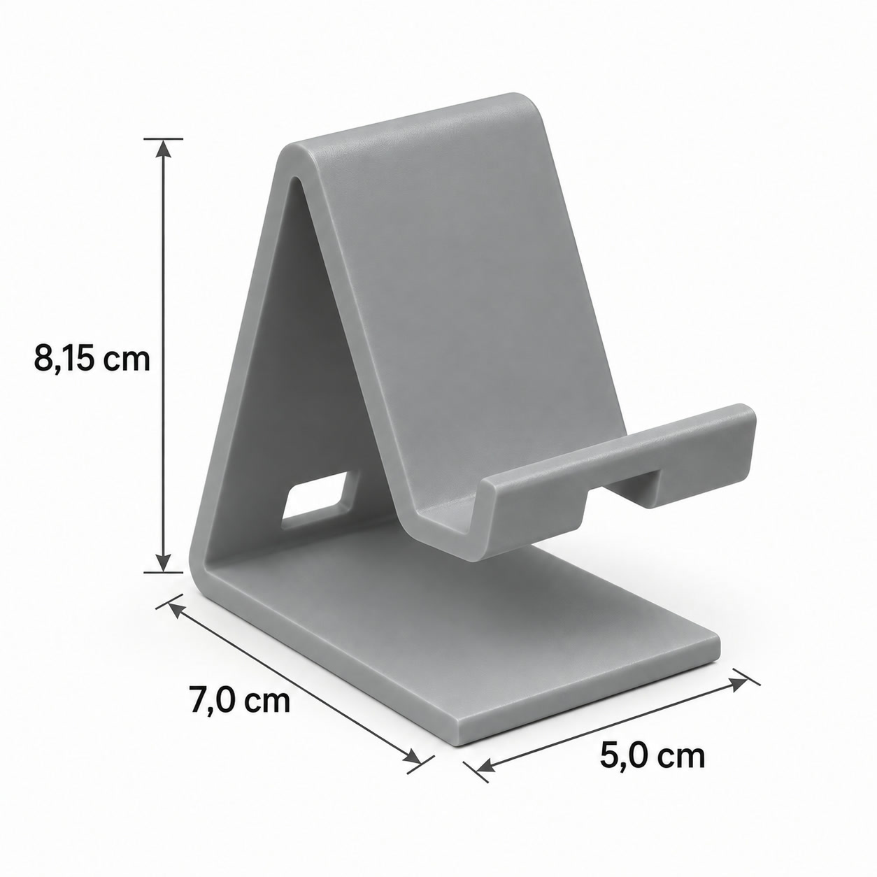 Suporte para Celular com Passagem para Cabo Criandê Cinza
