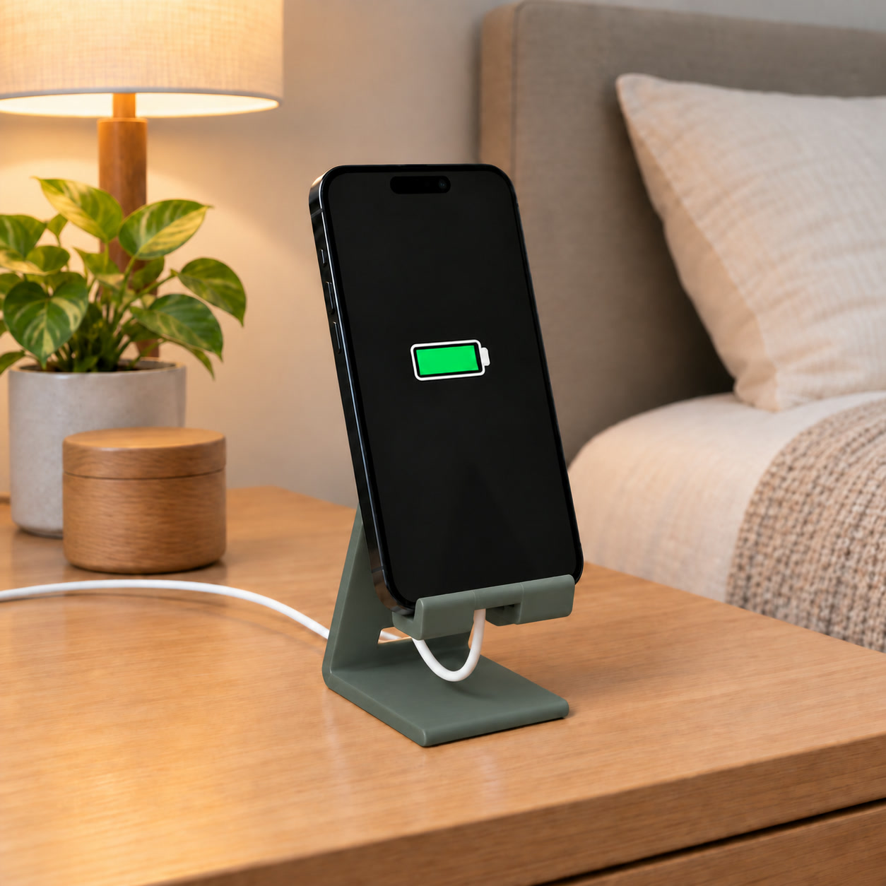 Suporte para Celular com Passagem para Cabo Criandê Verde