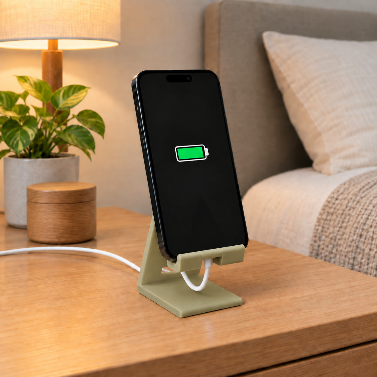Suporte para Celular com Passagem para Cabo Criandê Wood Gold