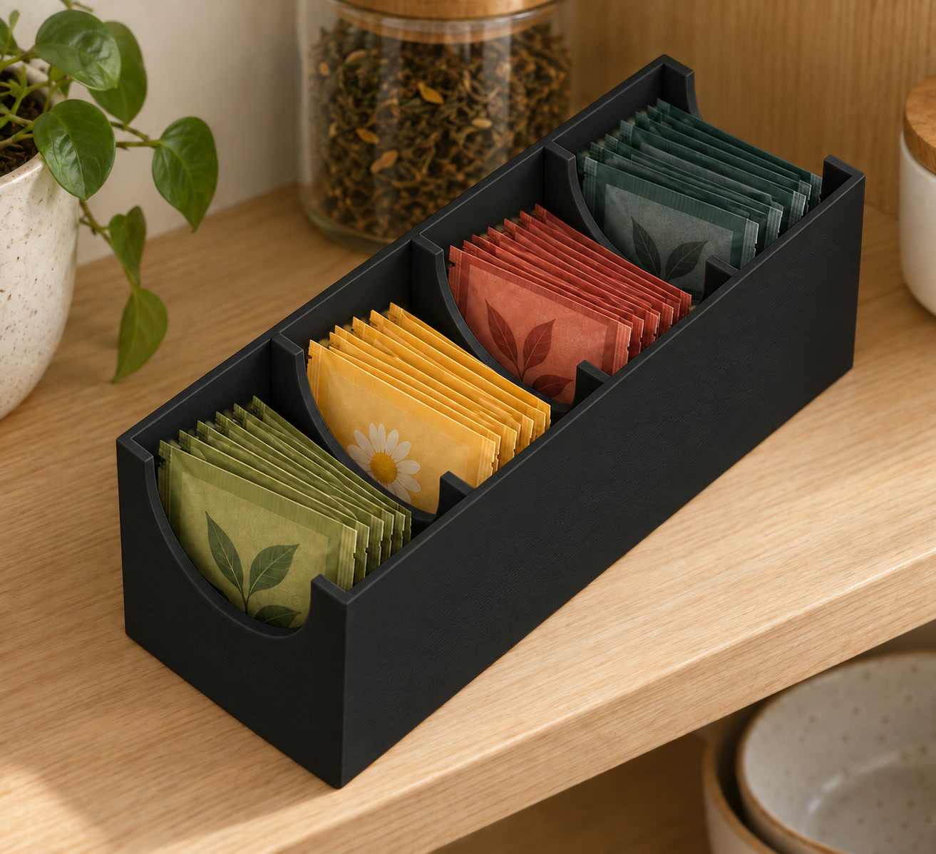 Porta Sachês de Chá Modular Criandê Preto