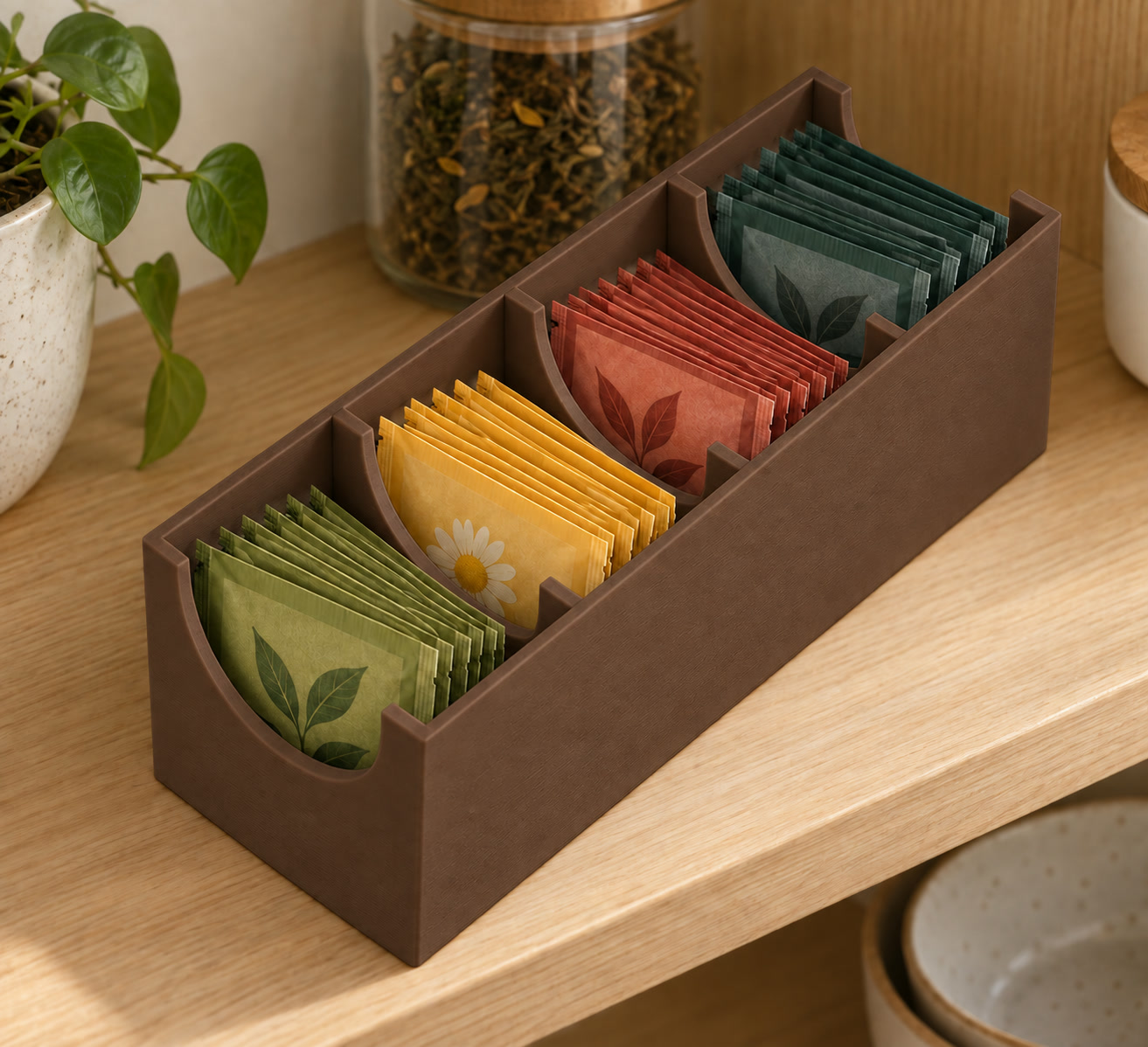 Porta Sachês de Chá Modular Criandê Wood