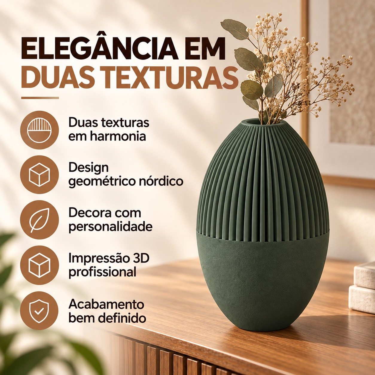 Vaso Julian Geométrico Criandê Verde