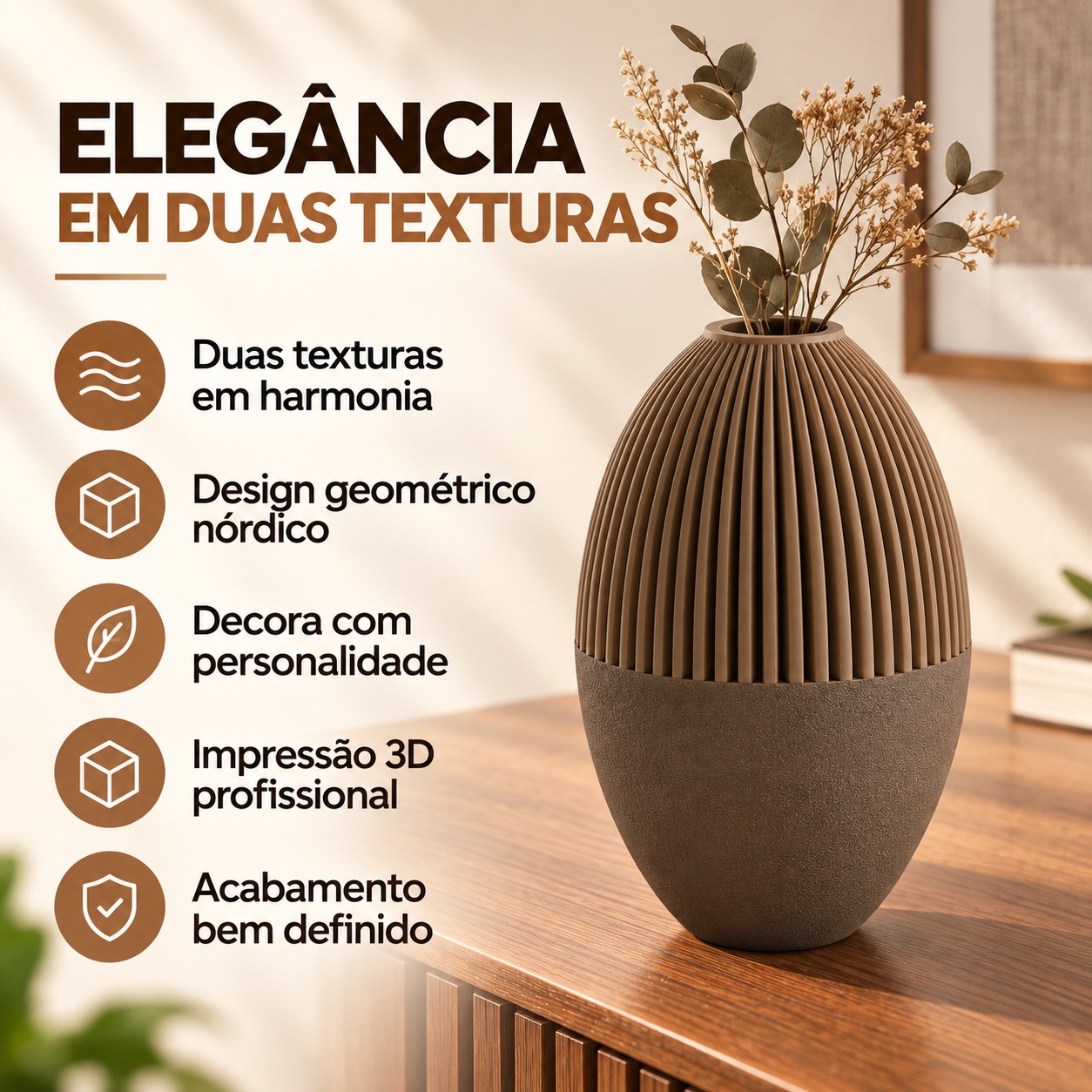 Vaso Julian Geométrico Criandê Wood