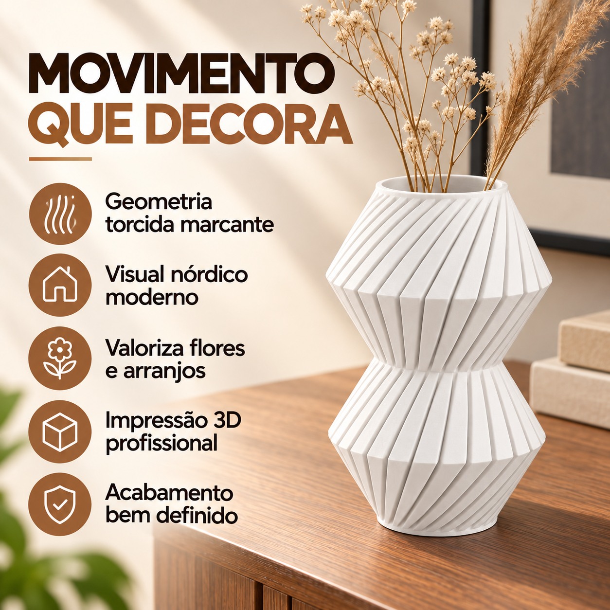 Vaso Roby Torcido Criandê Branco