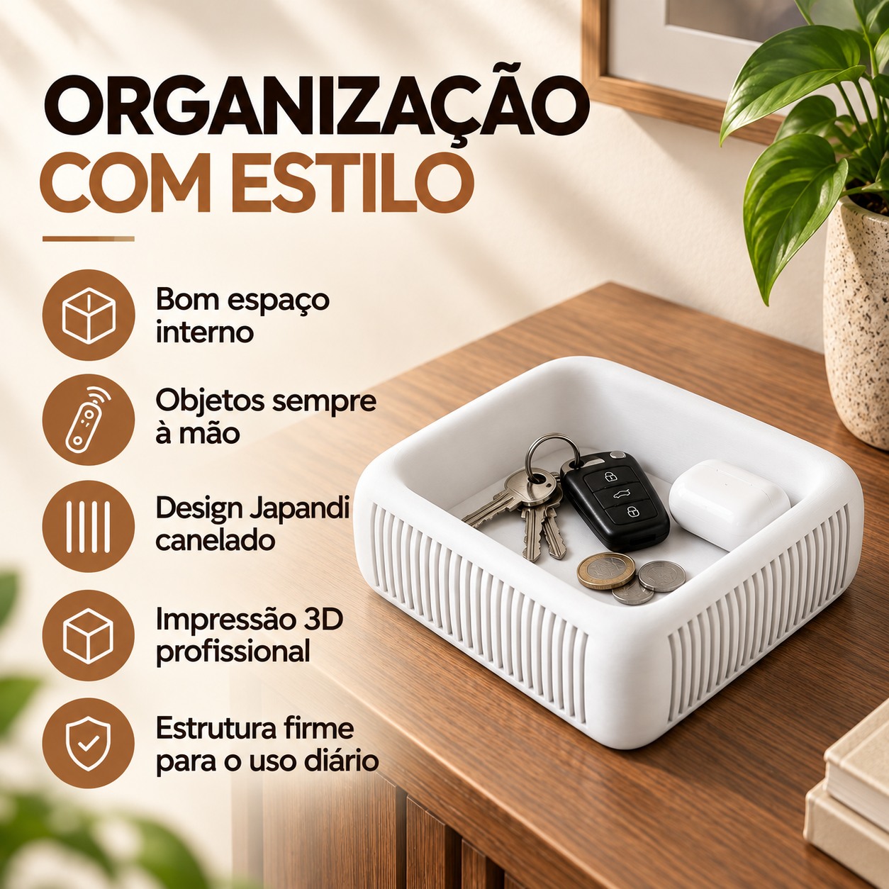 Bandeja Japandi Binny Criandê Branco