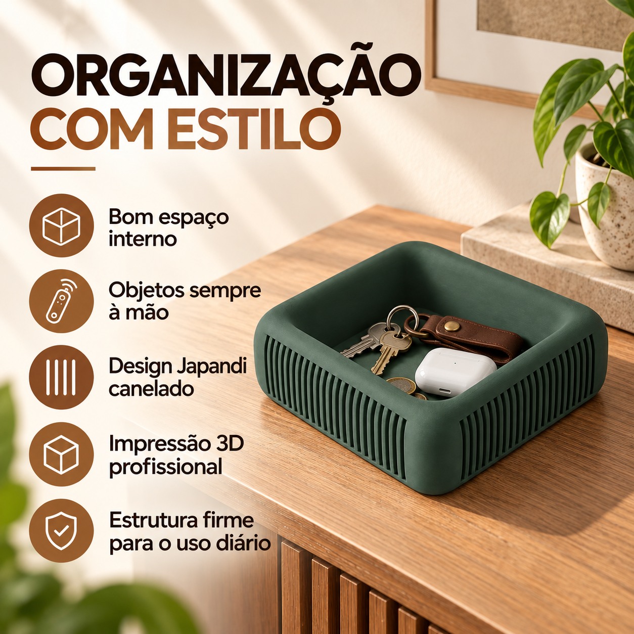 Bandeja Japandi Binny Criandê Verde