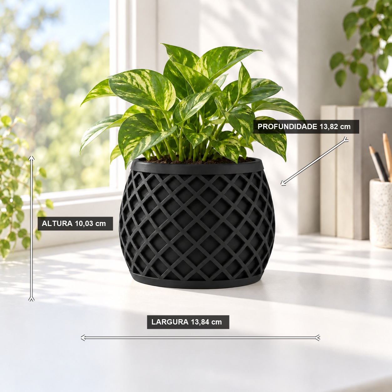 Vaso X Planter Geométrico Criandê Preto