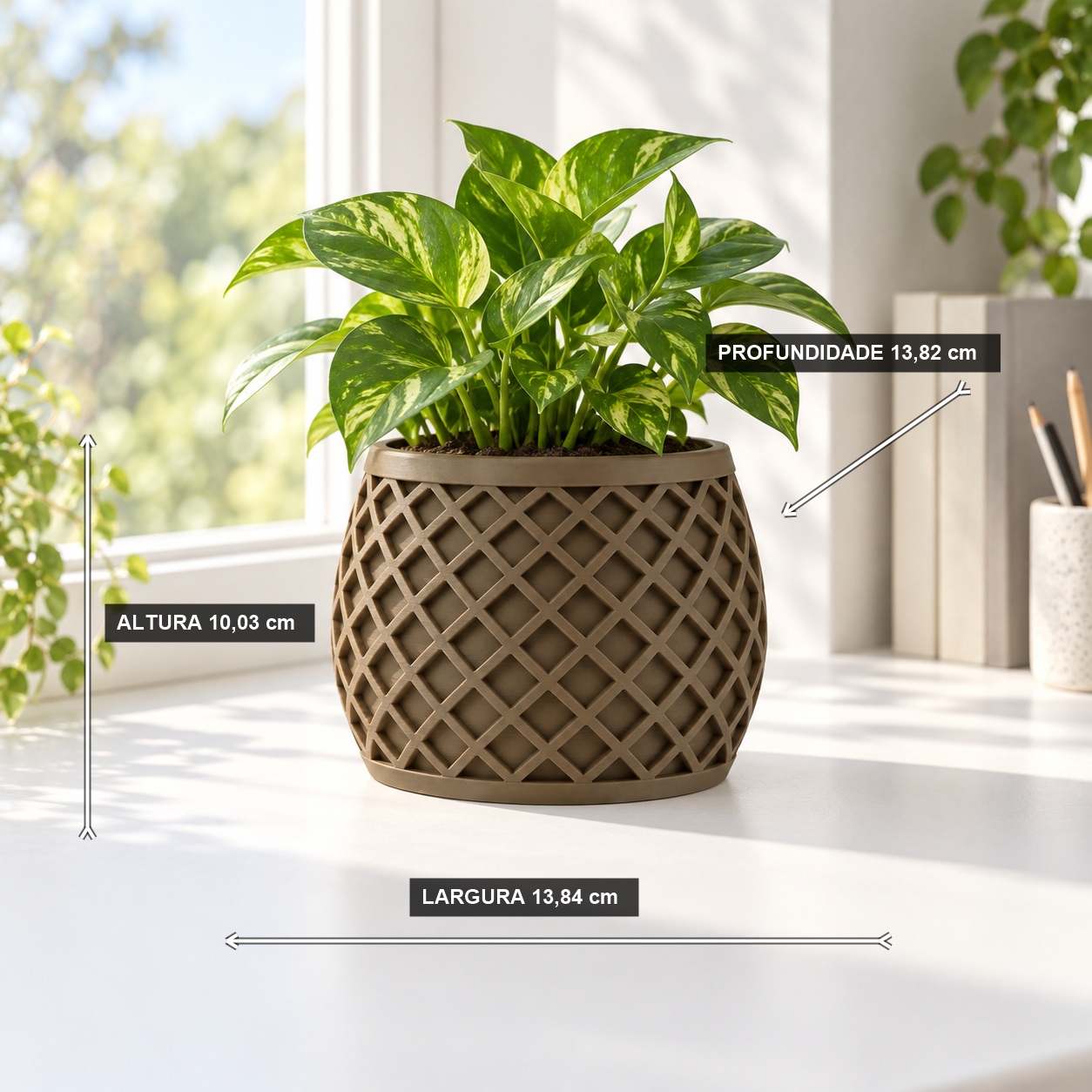 Vaso X Planter Geométrico Criandê Wood