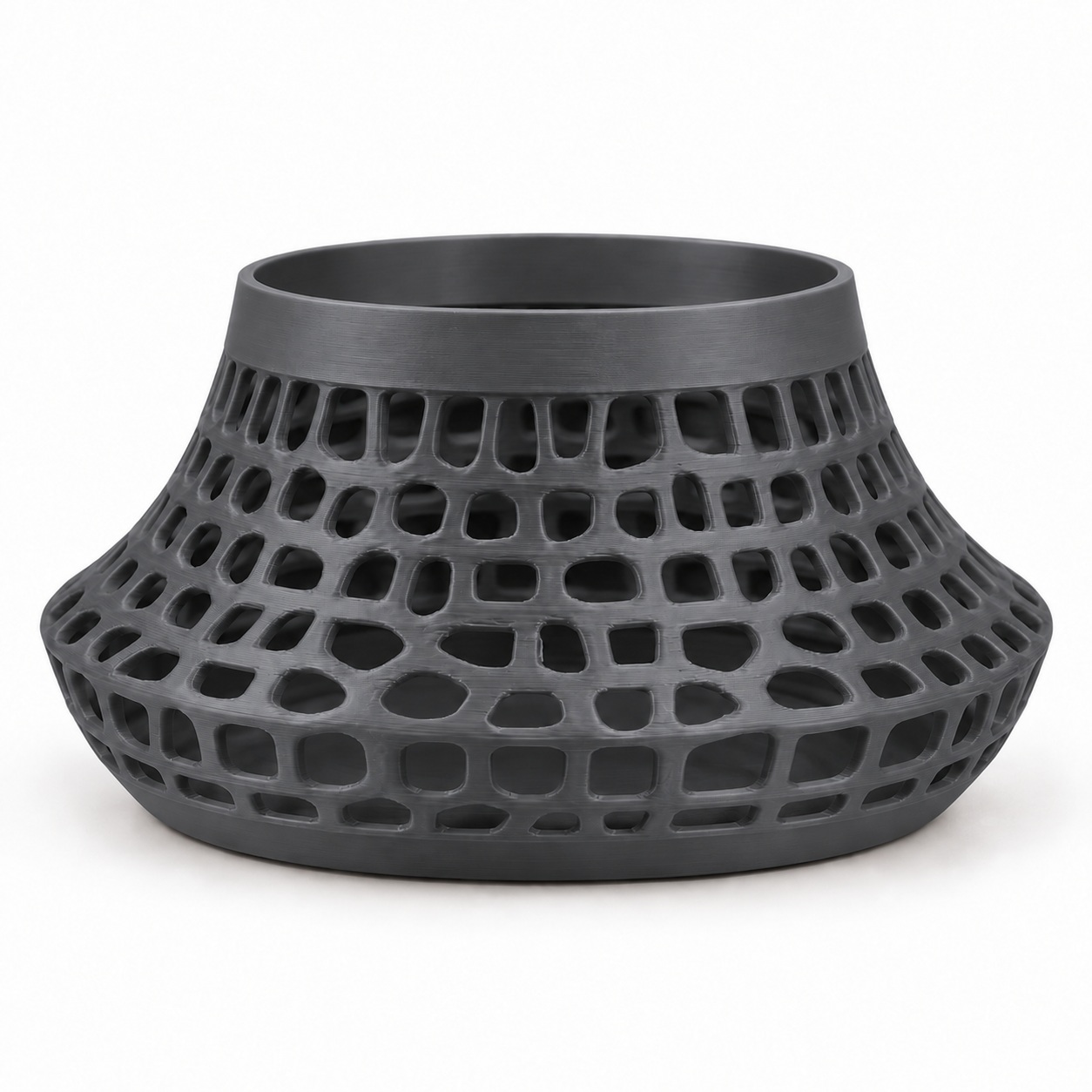 Vaso Karen Voronoi Baixo Criandê Cinza