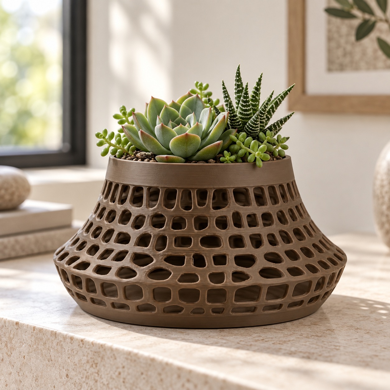 Vaso Karen Voronoi Baixo Criandê Wood