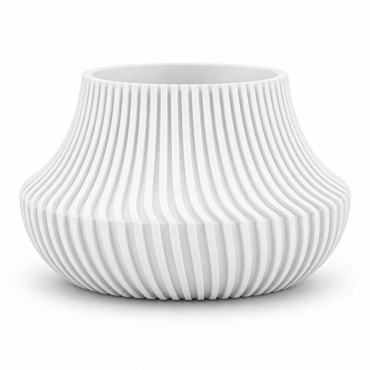 Vaso de Planta Canelado Aurora Criandê Branco