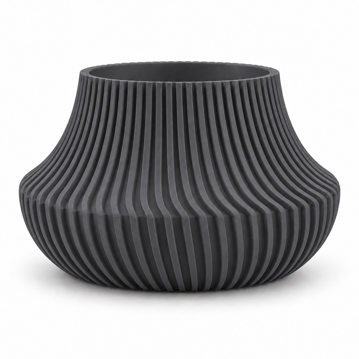 Vaso de Planta Canelado Aurora Criandê Cinza