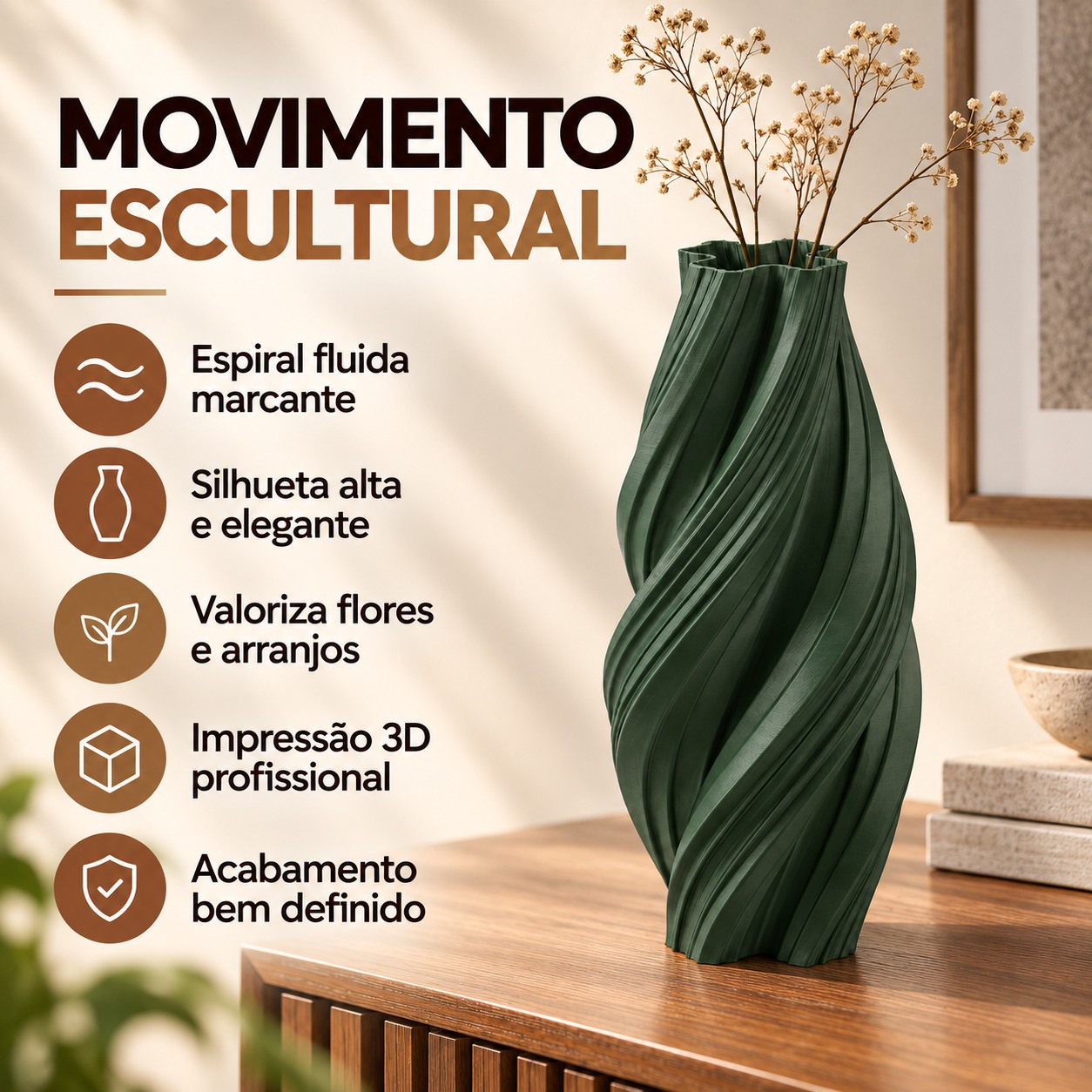 Vaso Espiral Margaret Criandê Verde