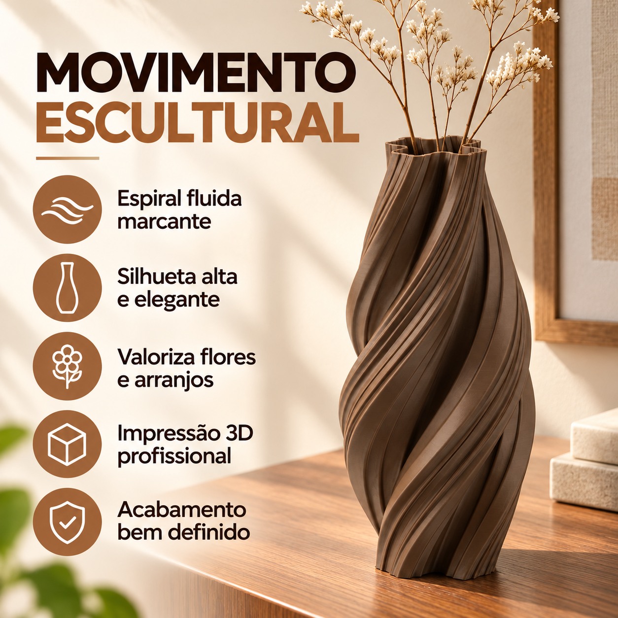 Vaso Espiral Margaret Criandê Wood