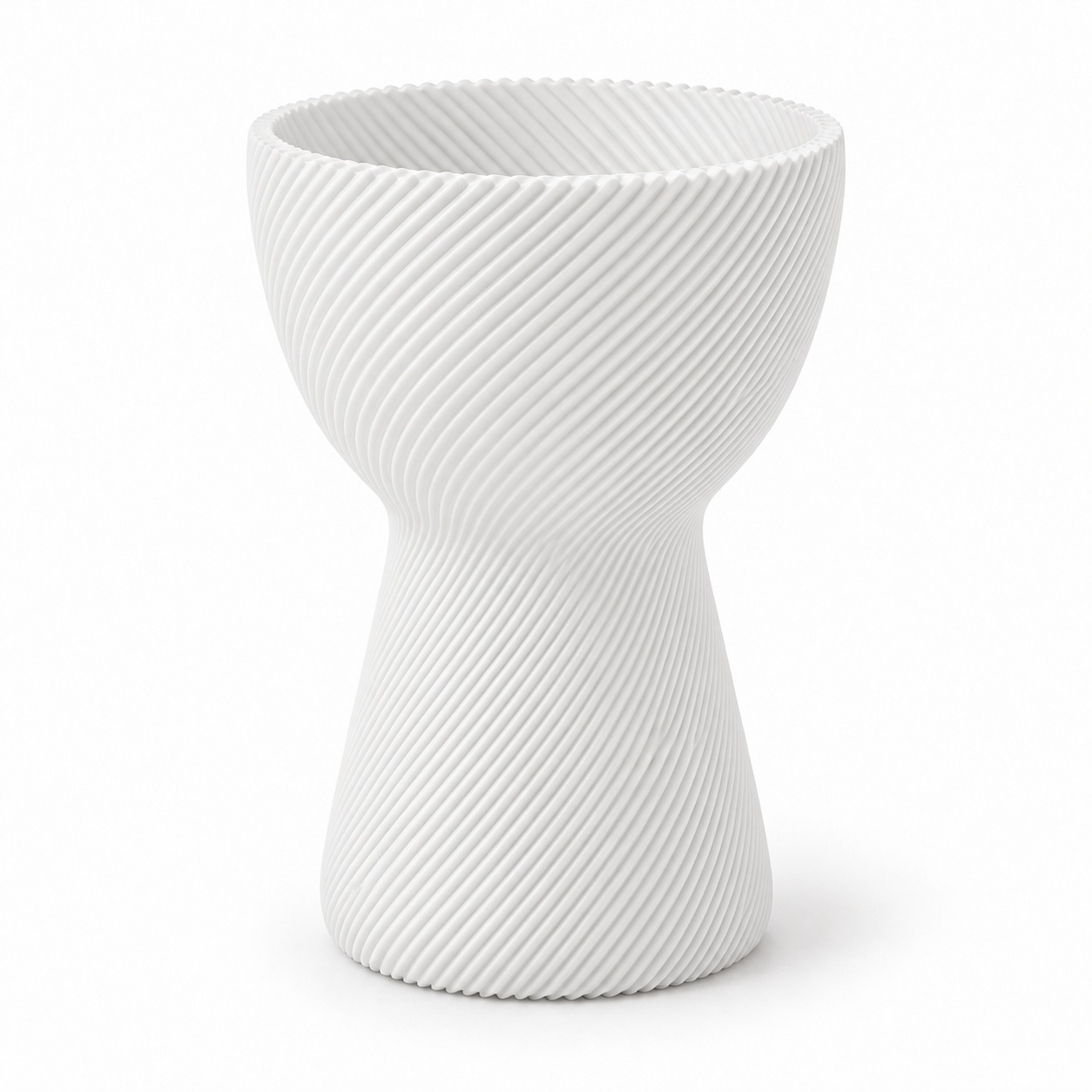 Vaso Ampulheta Espiral Criandê Branco