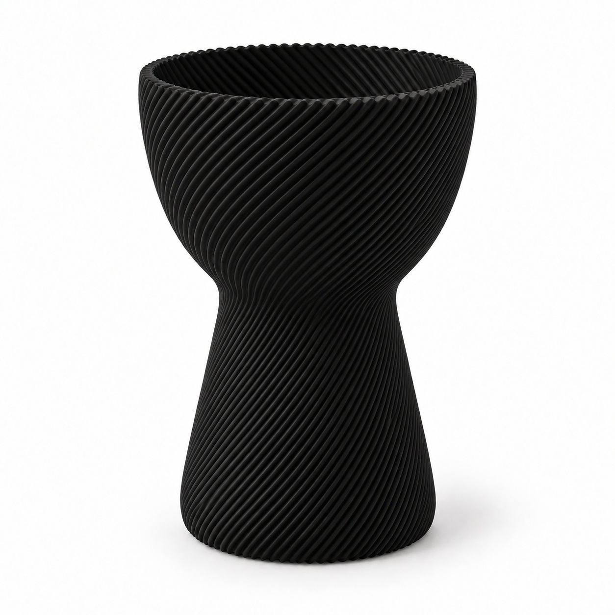 Vaso Ampulheta Espiral Criandê Preto