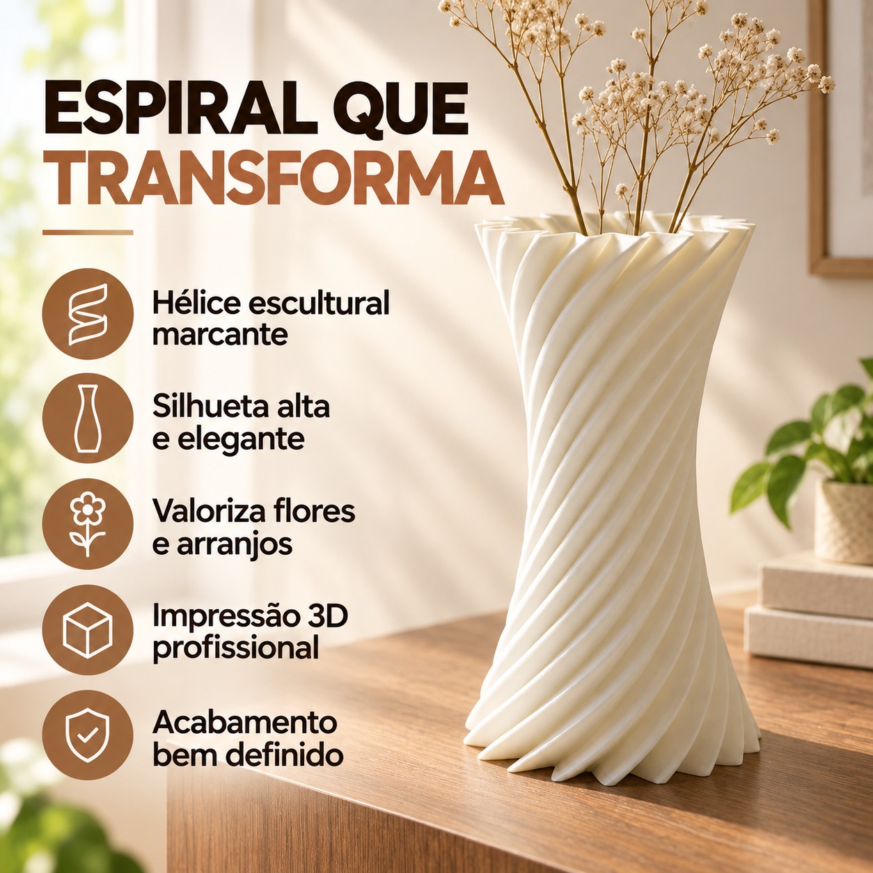 Vaso Espiral Martina Criandê Branco