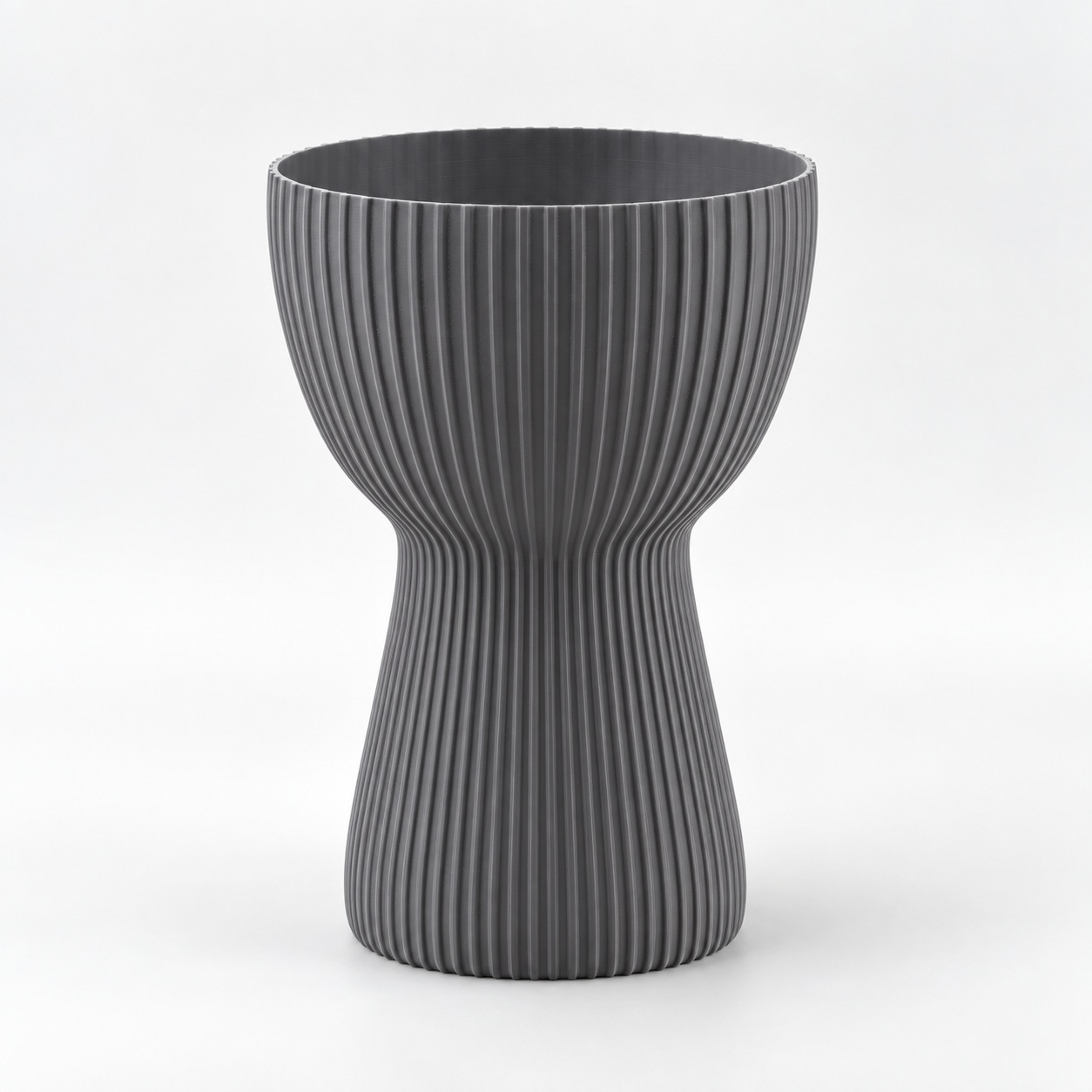 Vaso Copo Canelado Japandi Criandê Cinza
