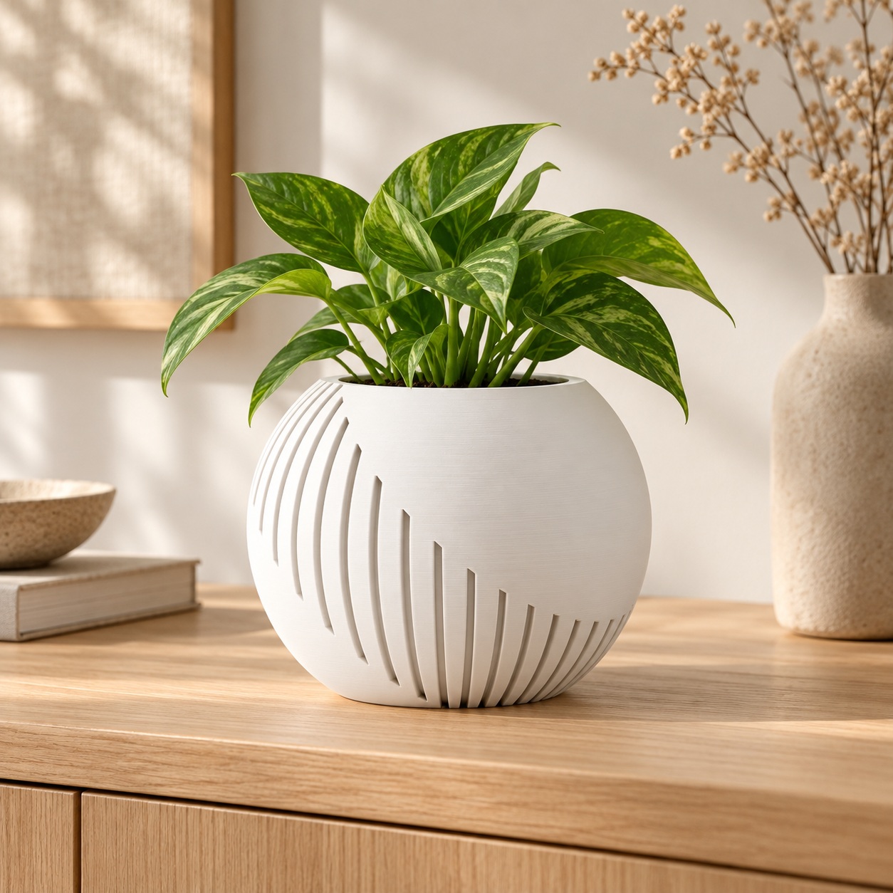 Vaso Japandi Esfera Criandê Branco