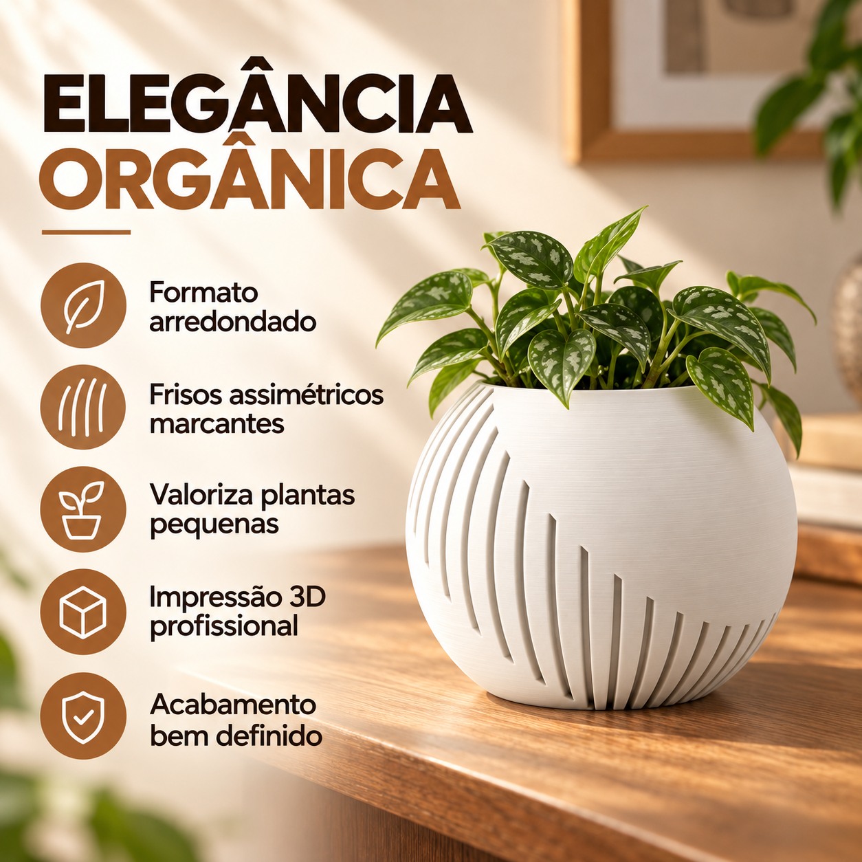 Vaso Japandi Esfera Criandê Branco