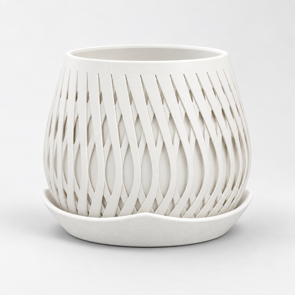 Vaso Trançado Ludovica com Prato Criandê Branco