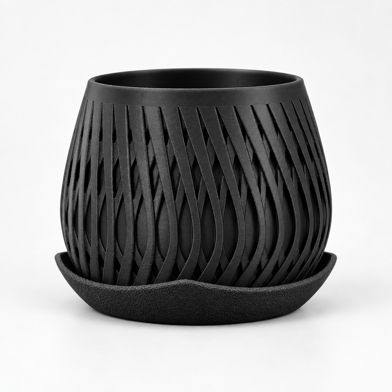 Vaso Trançado Ludovica com Prato Criandê Preto