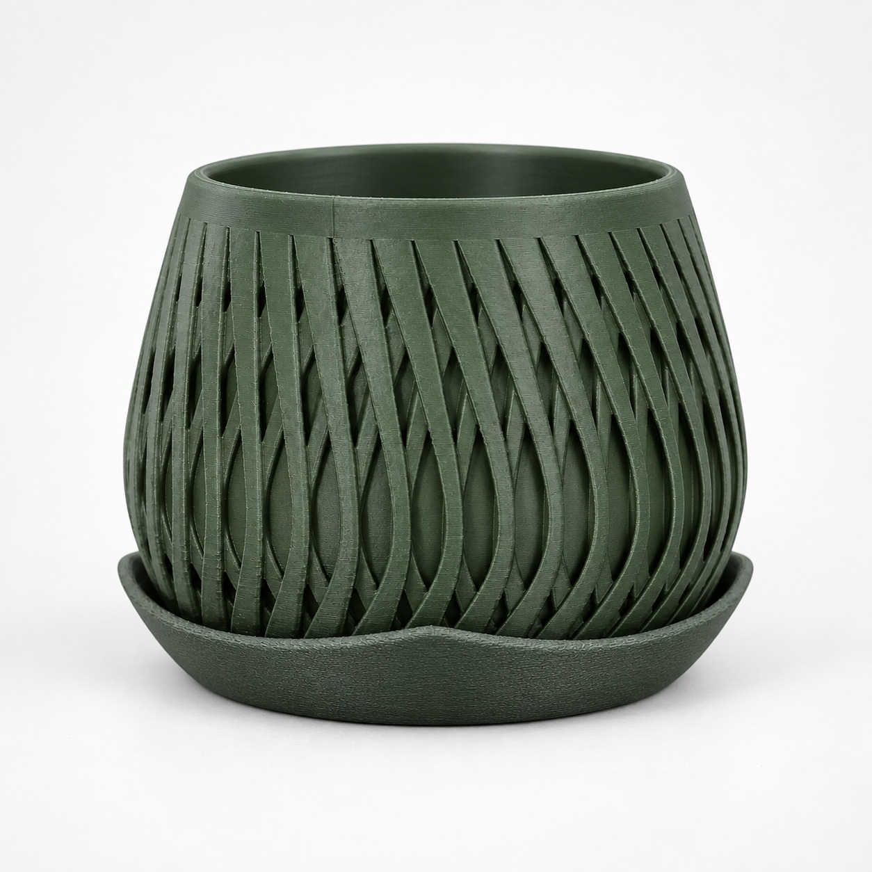 Vaso Trançado Ludovica com Prato Criandê Verde