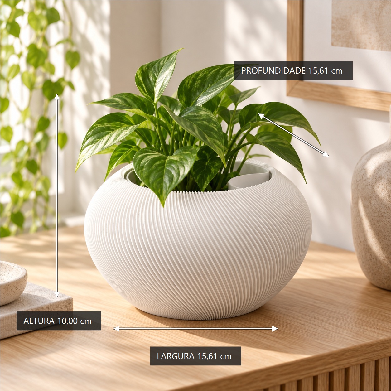Vaso Grimalda com Inserto Criandê Branco
