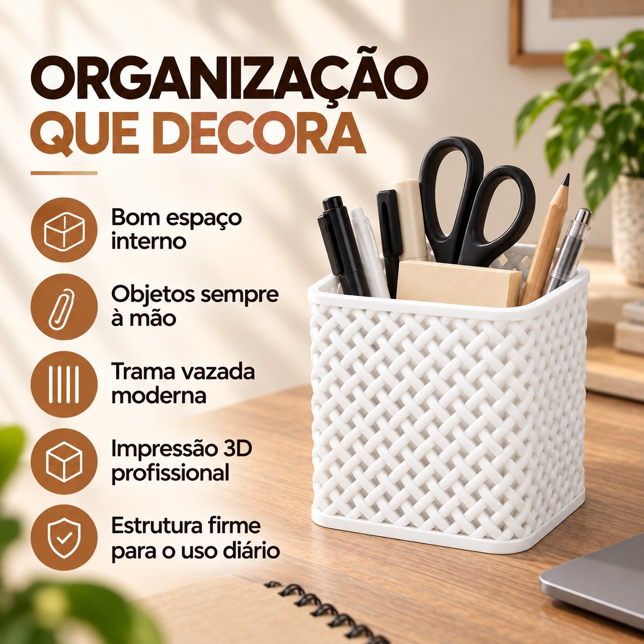 Caixa Organizadora Trançada Criandê Branco
